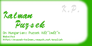 kalman puzsek business card